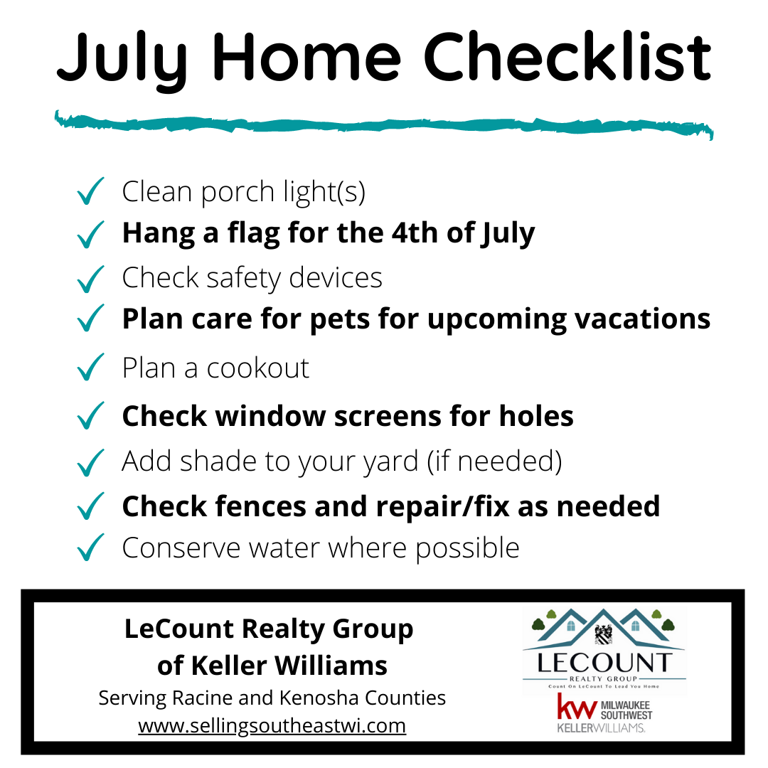 July Home Checklist