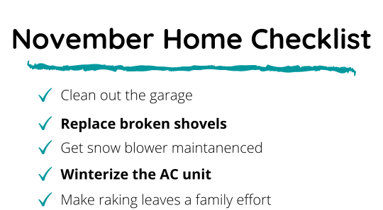 November Home Checklist