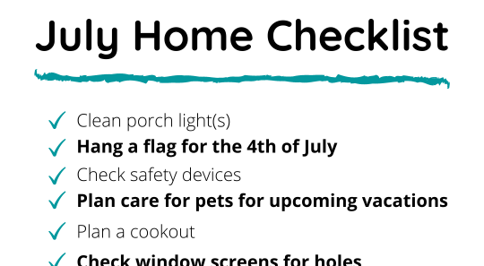 July Home Checklist